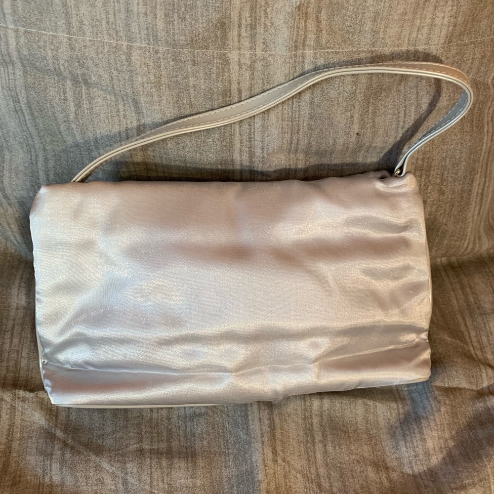 Silver / gray silk purse